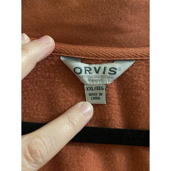 Orvis V-Neck Classic Cozy Sweater Women's Orange Size XXL Plus Soft Comfortable - Picture 2 of 12